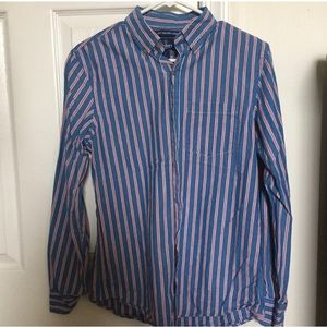 Men’s Blue Striped Old Navy Button Up Shirt